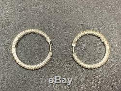 18k White Gold Diamond Hoop Earrings, Roberto Coin