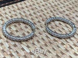 18k White Gold Diamond Hoop Earrings, Roberto Coin