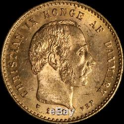 1900 Denmark 10 Kroner Gold Coin 0.1296oz AGW 0.900 Fine