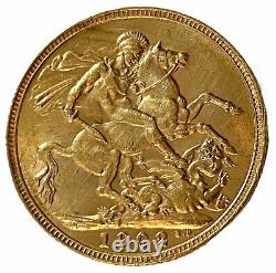 1902 Gold Full Sovereign Coin London Mint King Edward VII Collectible Very Fine