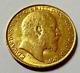 1902 Gold Great Britain Edward Vii. 917 Fine Gold 1/2 Sovereign Coin