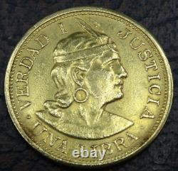 1902 Peru 1 Libra Gold Coin. 9187 Fine KM #207 89,000 Minted