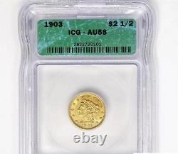 1903 $2 1/2 $2.50 Us Gold Coin Liberty Quarter Eagle