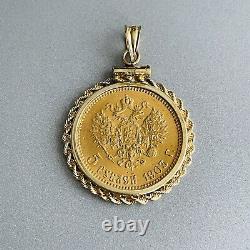 1903 5 Rubles Gold Coin Imperial Russia Nikolas II Uncirculated Coin Pendant