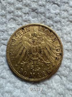 1903-A German States Prussia Wilhelm II 20 Mark. 900 Fine Gold Coin 1903-A German States Prussia Wilhelm II 20 Mark. 900 Fine Gold Coin
