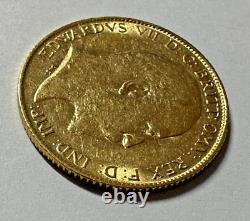 1903 Gold Great Britain Edward Vii. 917 Fine Gold 1/2 Sovereign Coin