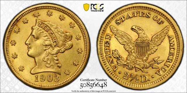 1903 Liberty Gold Quarter Eagle ($2.50) Pcgs Au58