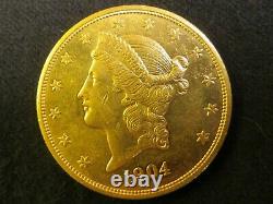 1904 $20 GOLD Liberty Double Eagle United States of America coin solid pure fine