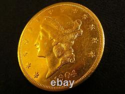 1904 $20 GOLD Liberty Double Eagle United States of America coin solid pure fine