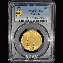 1907 $10 Gold Indian? Pcgs Vf-20? Lowball Coin No Motto Very Fine? Trusted