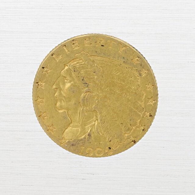 1909 $2.50 Indian Head Quarter Eagle Fine Early Gold Coin Us Coin