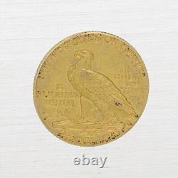 1909 $2.50 Indian Head Quarter Eagle Fine Early Gold Coin US Coin