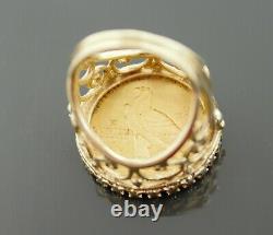 1909 Indian Head Half Eagle $5 Gold Coin in 14k Gold Ring Size 5 3/4