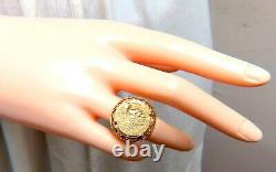 1910 $2.5 Fine Gold Coin Ring 14kt Bullion Deco