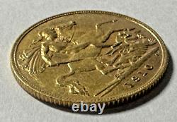 1910 Gold Great Britain Edward Vii. 917 Fine Gold 1/2 Sovereign Coin