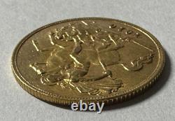 1910 Gold Great Britain Edward Vii. 917 Fine Gold 1/2 Sovereign Coin