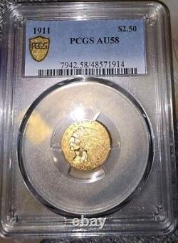 1911 $2.50 PCGS AU58 Gold Indian