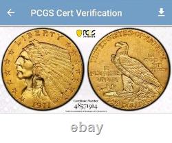 1911 $2.50 PCGS AU58 Gold Indian