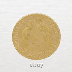 1912 France Gold 20 Francs Rooster Coin 90% Fine Gold Bullion Coin Paris Mint