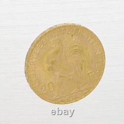 1912 France Gold 20 Francs Rooster Coin 90% Fine Gold Bullion Coin Paris Mint