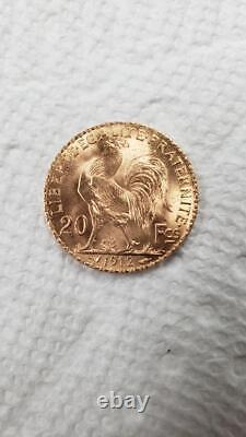 1912 Republique Francaise 20c Gold Coin Rooster (p24003358)