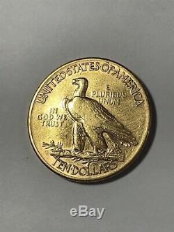 1912-p $10 Us Gold Indian Eagle Coin Very Fine Details Ships Free G$10