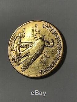 1912-p $10 Us Gold Indian Eagle Coin Very Fine Details Ships Free G$10