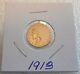 1913 Gold Indian Head $2.50 Quarter Eagle Fine Gold Bullion Coin 4.18 Grams