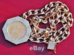 1914 $10 Indian head gold coin 0.75ct diamond 14k yellow gold 20 necklace 99.4g
