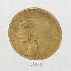 1914 $2.50 Indian Head Quarter Eagle Fine Early Gold Coin US Coin