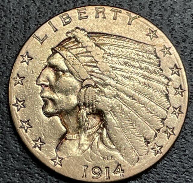 1914-d $2.50 Indian Head Quarter Eagle Gold Xf Details Better Date