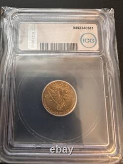 1914-D Indian Head Gold Coin $2.5 ICG AU55 Excellent Relief Imprint 1914-D Indian Head Gold Coin $2.5 ICG AU55 Excellent Relief Imprint