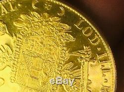 1915 AUSTRIAN 4 DUCAT GOLD COIN (. 4438 TROY OUNCE) SET IN 14K BEZEL 17.5gm