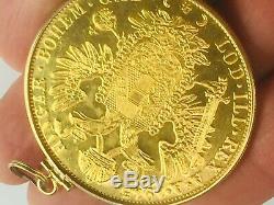 1915 AUSTRIAN 4 DUCAT GOLD COIN (. 4438 TROY OUNCE) SET IN 14K BEZEL 17.5gm