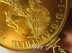 1915 AUSTRIAN 4 DUCAT GOLD COIN (. 4438 TROY OUNCE) SET IN 14K BEZEL 17.5gm