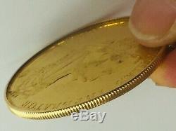 1915 AUSTRIAN 4 DUCAT GOLD COIN (. 4438 TROY OUNCE) SET IN 14K BEZEL 17.5gm