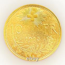 1915 B Switzerland Confederation Helvetia 10 Francs. 900 Fine Gold Coin KM# 36 1915 B Switzerland Confederation Helvetia 10 Francs. 900 Fine Gold Coin KM# 36