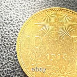 1915 B Switzerland Confederation Helvetia 10 Francs. 900 Fine Gold Coin KM# 36 1915 B Switzerland Confederation Helvetia 10 Francs. 900 Fine Gold Coin KM# 36