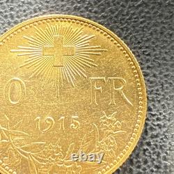 1915 B Switzerland Confederation Helvetia 10 Francs. 900 Fine Gold Coin KM# 36 1915 B Switzerland Confederation Helvetia 10 Francs. 900 Fine Gold Coin KM# 36