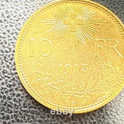 1915 B Switzerland Confederation Helvetia 10 Francs. 900 Fine Gold Coin KM# 36 1915 B Switzerland Confederation Helvetia 10 Francs. 900 Fine Gold Coin KM# 36