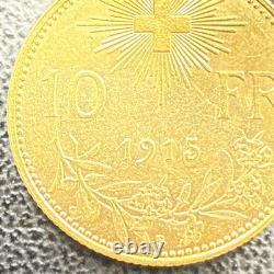 1915 B Switzerland Confederation Helvetia 10 Francs. 900 Fine Gold Coin KM# 36 1915 B Switzerland Confederation Helvetia 10 Francs. 900 Fine Gold Coin KM# 36