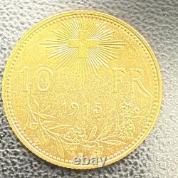 1915 B Switzerland Confederation Helvetia 10 Francs. 900 Fine Gold Coin KM# 36 1915 B Switzerland Confederation Helvetia 10 Francs. 900 Fine Gold Coin KM# 36