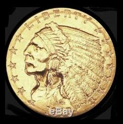 1915 Gold Indian Head Quarter Eagle $2.50 Fine Gold Bullion Coin Very Nice