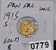 1915 S Panama-pacific Gold Dollar Brilliant Uncirculated Low Mintage Of 15,000