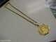 1917 Veinte Pesos Gold Coin In 14k Gold Bezel With 21 Inch 14k Gold Necklace