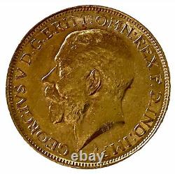 1918 Gold Full Sovereign Coin King George V (1910-1936) Melbourne Mint Fine
