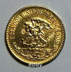 1919 Mexico Gold 20 Pesos Coin, Contains 15 grams of Fine Gold, 0.4823 AGW