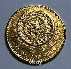 1919 Mexico Gold 20 Pesos Coin, Contains 15 grams of Fine Gold, 0.4823 AGW