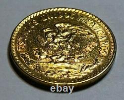 1919 Mexico Gold 20 Pesos Coin, Contains 15 grams of Fine Gold, 0.4823 AGW