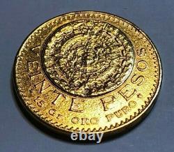 1919 Mexico Gold 20 Pesos Coin, Contains 15 grams of Fine Gold, 0.4823 AGW